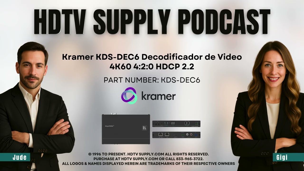 Kramer KDS-DEC6 Decodificador de Video 4K60 4:2:0 HDCP 2.2