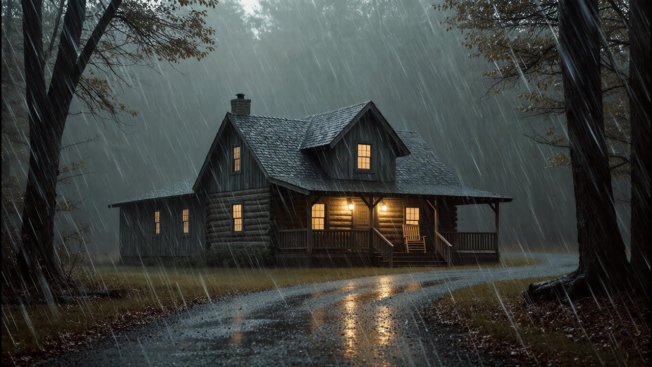 Misty Haven Ambience ~ Deep Sleep in Under 5 Minutes with Heavy Rainstorm & Thunder at Night