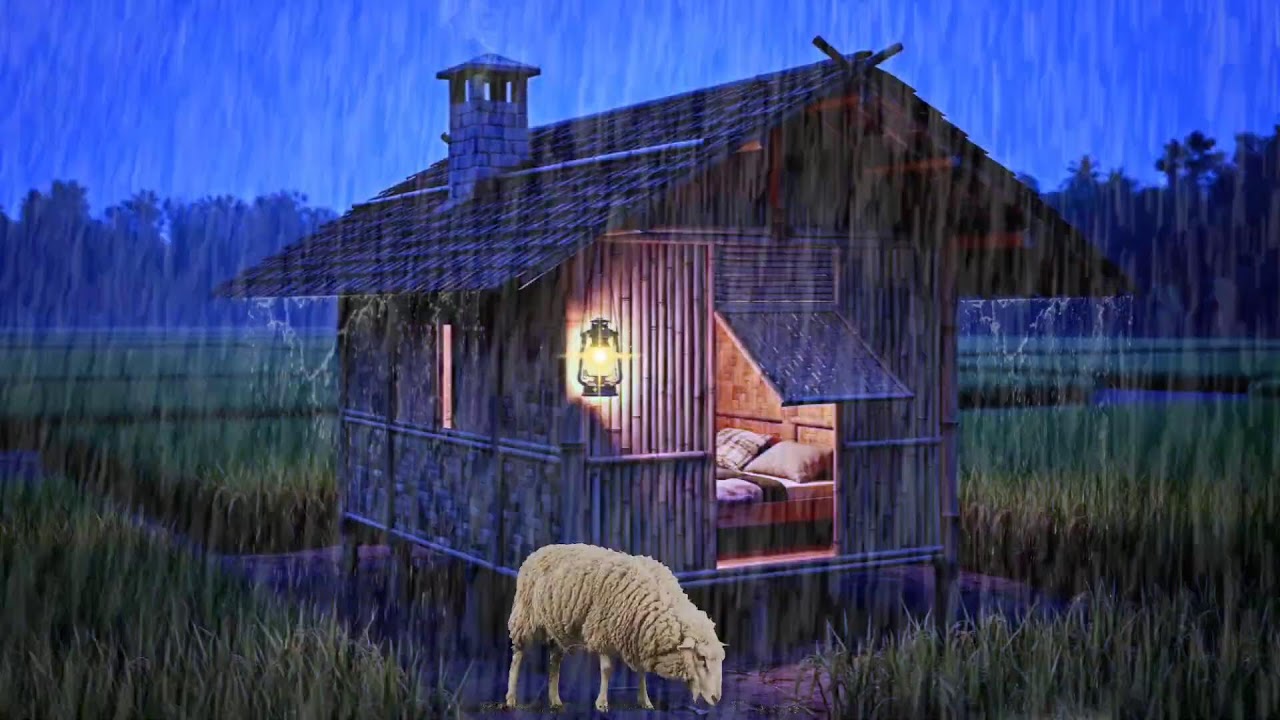 🏡 Heavy Rain on Cabin Roof for Sleep | Calm Rain Sounds for Insomnia