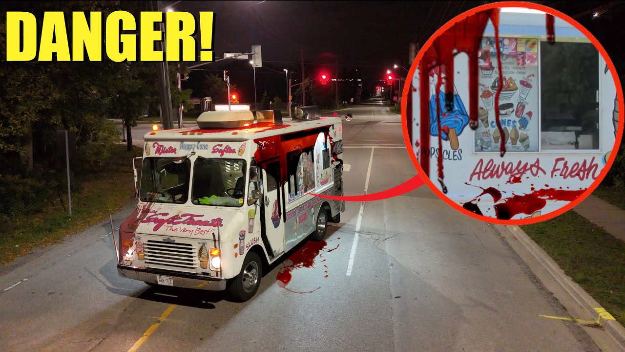 If you ever see this Ice Cream truck with BLOOD all over it, Drive away fast! (it's a trap)