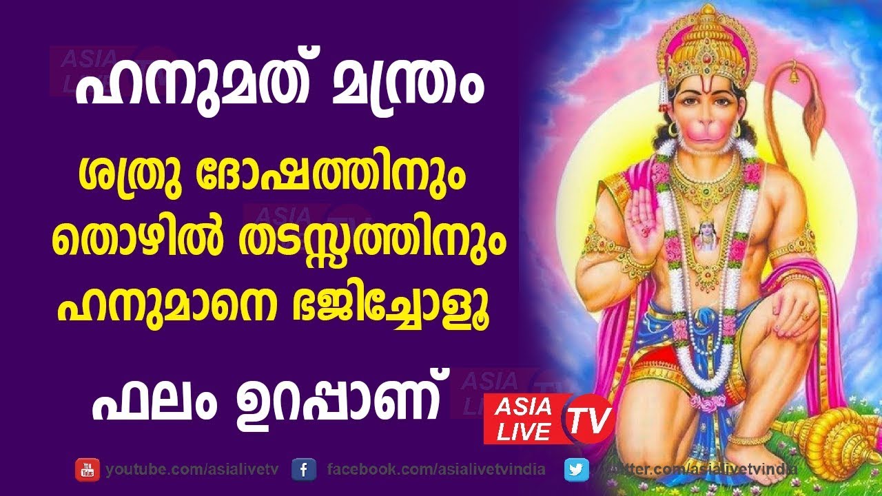 ശത്രു ദോഷത്തിനും തൊഴിൽ തടസത്തിനും ഹനുമാനെ ഭജിച്ചോളൂ ഫലം ഉറപ്പാണ് | 9446141155
