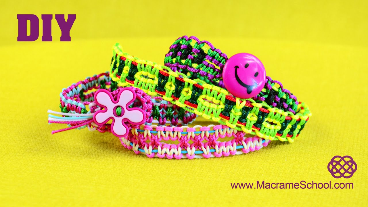 DIY Easy Square Knot Friendship Bracelets with Button Clasp