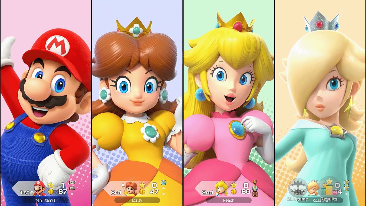 Super Mario Party Jamboree - Mario, Peach, Daisy, Rosalina - Western Land