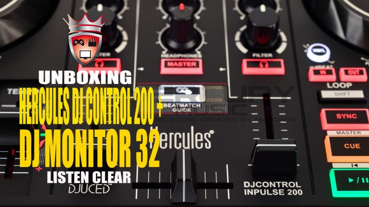 Unboxing Hercules DjControl Inpulse 200 + DJMonitor 32