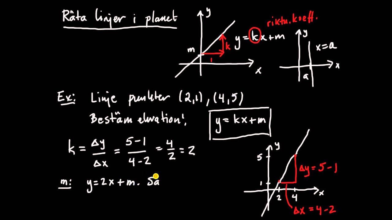 Analytisk geometri del 1 - räta linjens ekvation