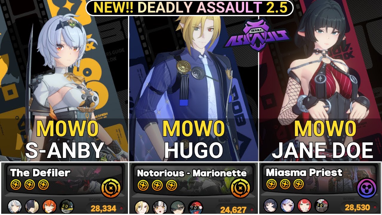 NEW DA RESET! M0W0 S-Anby & Hugo & Jane Doe Showcase | NEW Deadly Assault Zenless Zone Zero 2.5