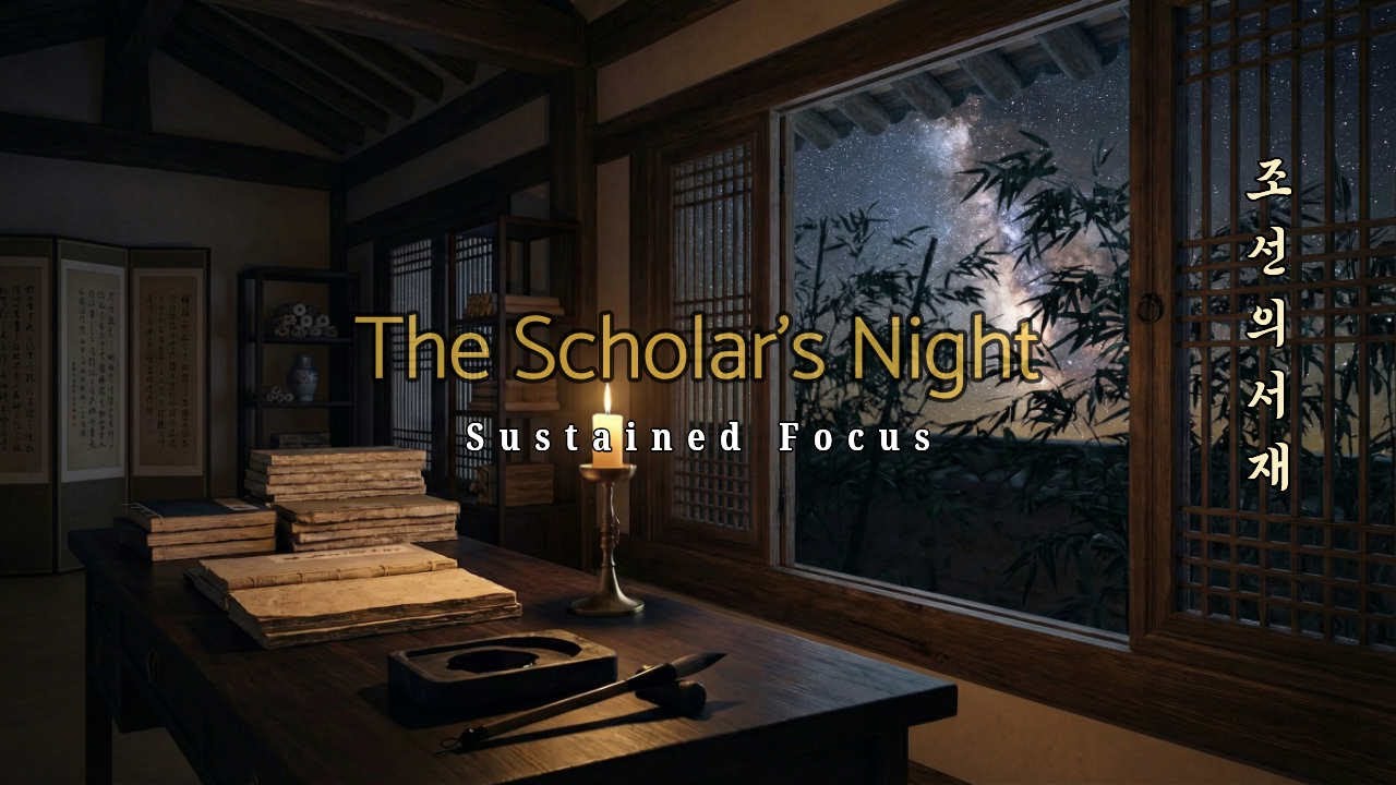[Scholar’s Night] 🕯️ Sustained Focus Through the Midnight Sky | Korean Dark Academia Ambient