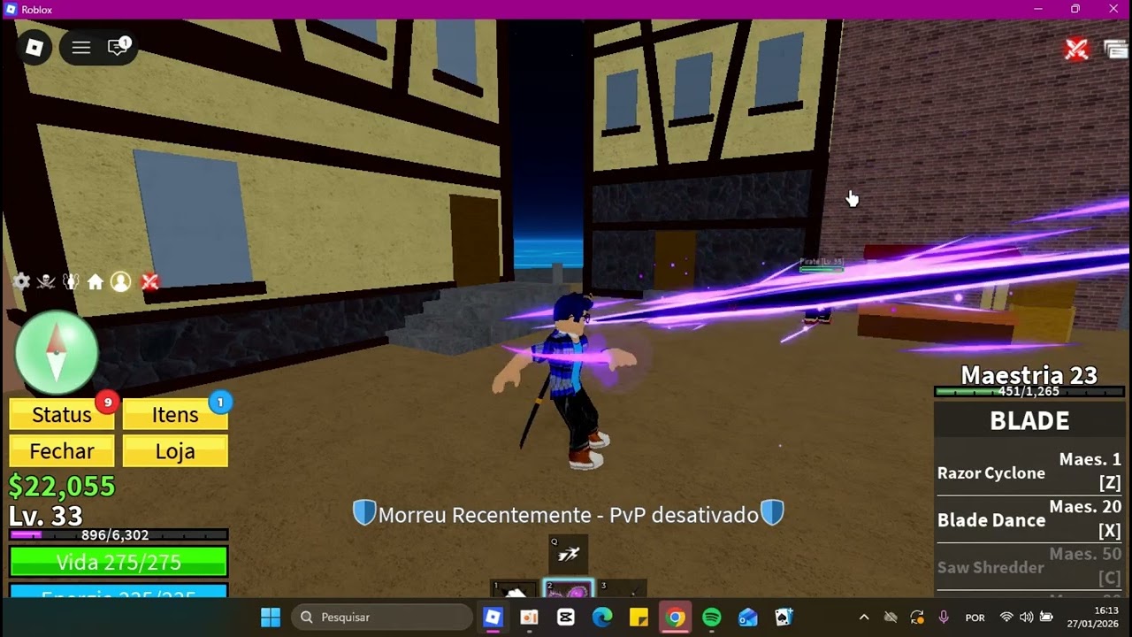 jogando blox fruits