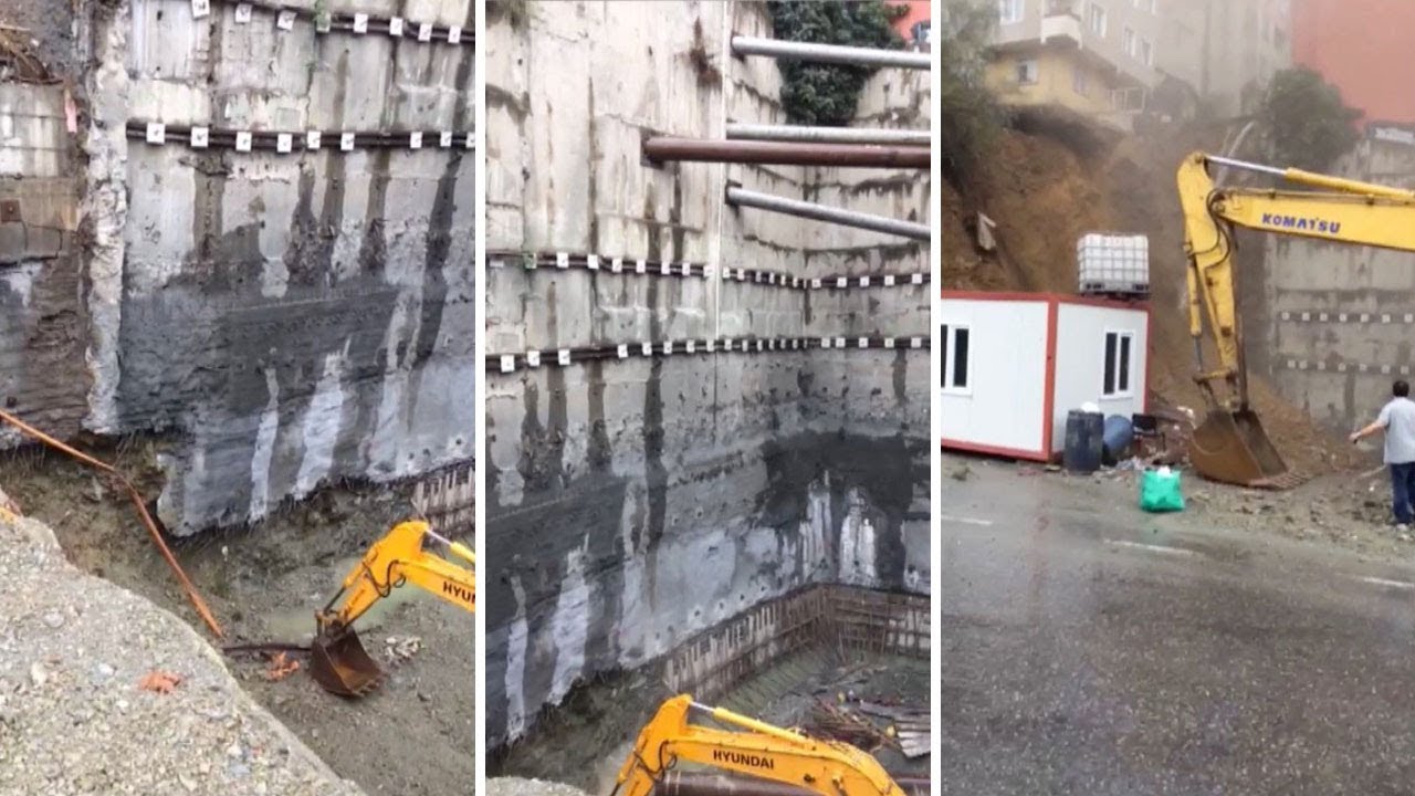 Building Collapses On Bulldozer In Istanbul