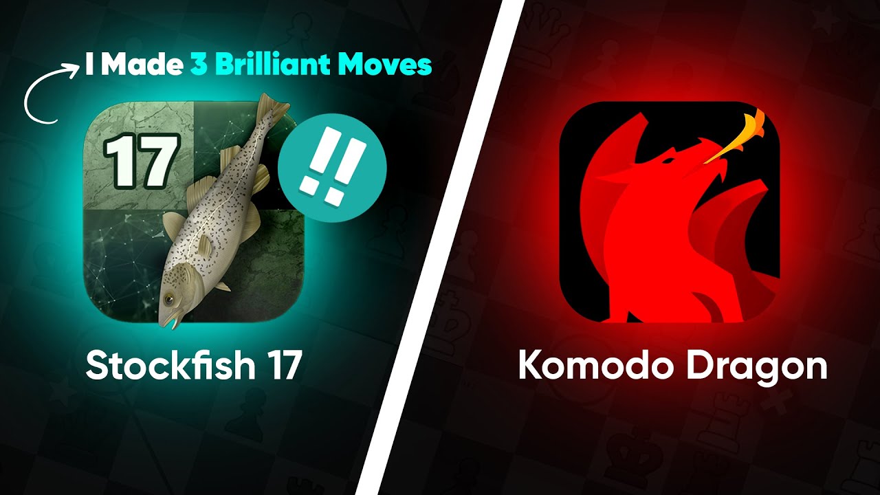 Stockfish 17 vs Komodo Dragon | 3 brilliant moves from Stockfish 17🔥🔥