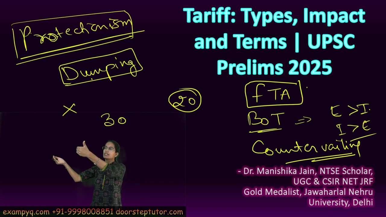 Tariff Types, Impact and Terms | UPSC Prelims 2025 #tariff #advalorem #tariffimpact