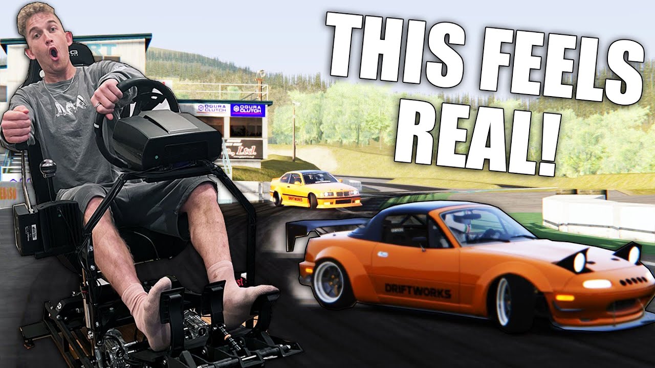 Learning how to Drift in a $5,000 FULL MOTION Simulator! | Assetto Corsa