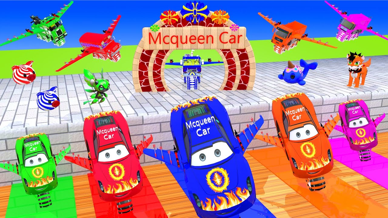 PAINT CAR MCQueen, AUDI R8,FERRARI,BUS,ROLLS-ROYCE,POLICE CARS, JCB Tractor overcome challenges 2025