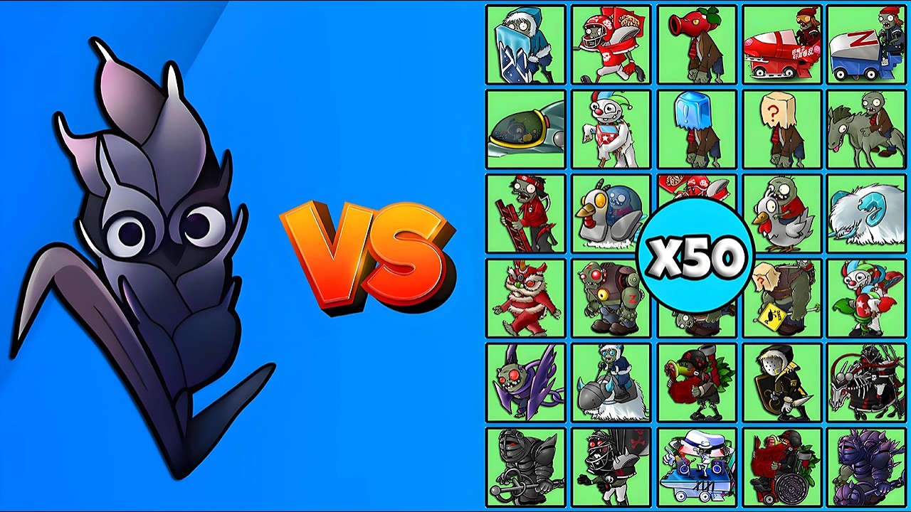 1 Obsidian Barley vs All Zombies x50 - PVZ Fusion