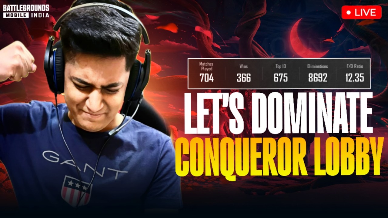 DOMINATE CONQUEROR LOBBY🔥- TOP 10 RANK PUSH - PRIDE RAGHU - BGMI LIVE