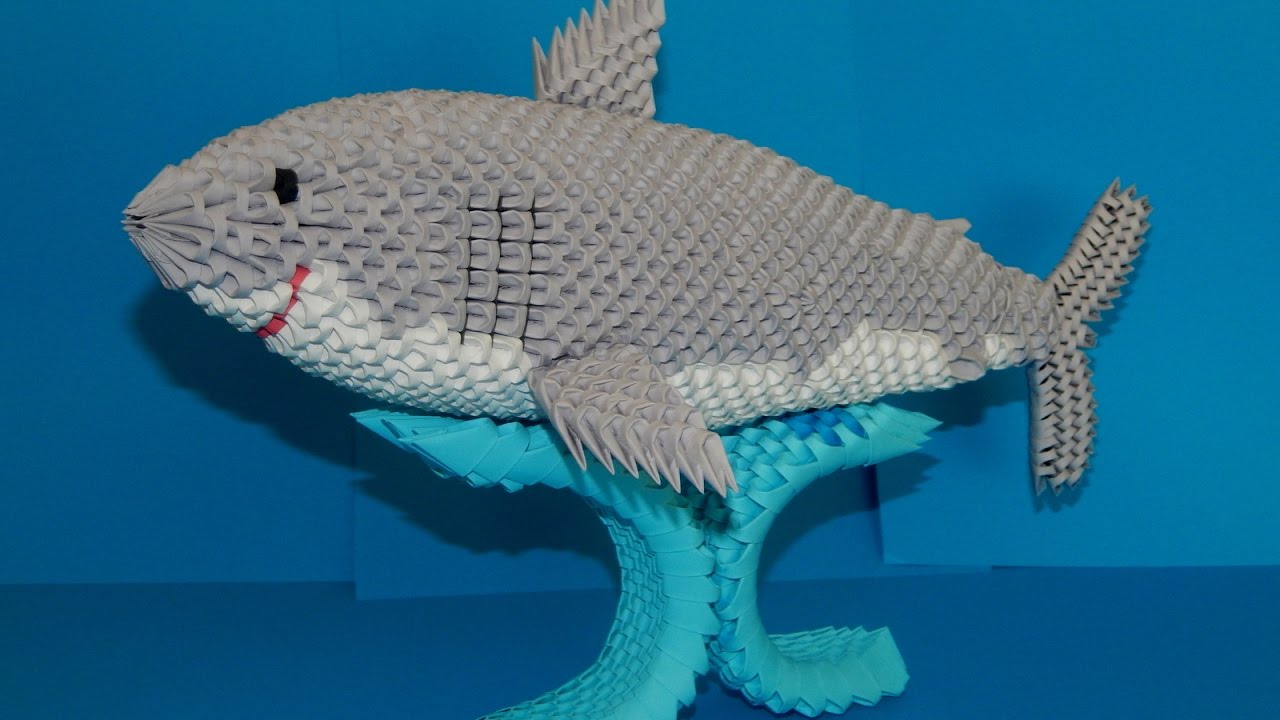 3d origami Shark tutorial part1 | DIY paper Shark