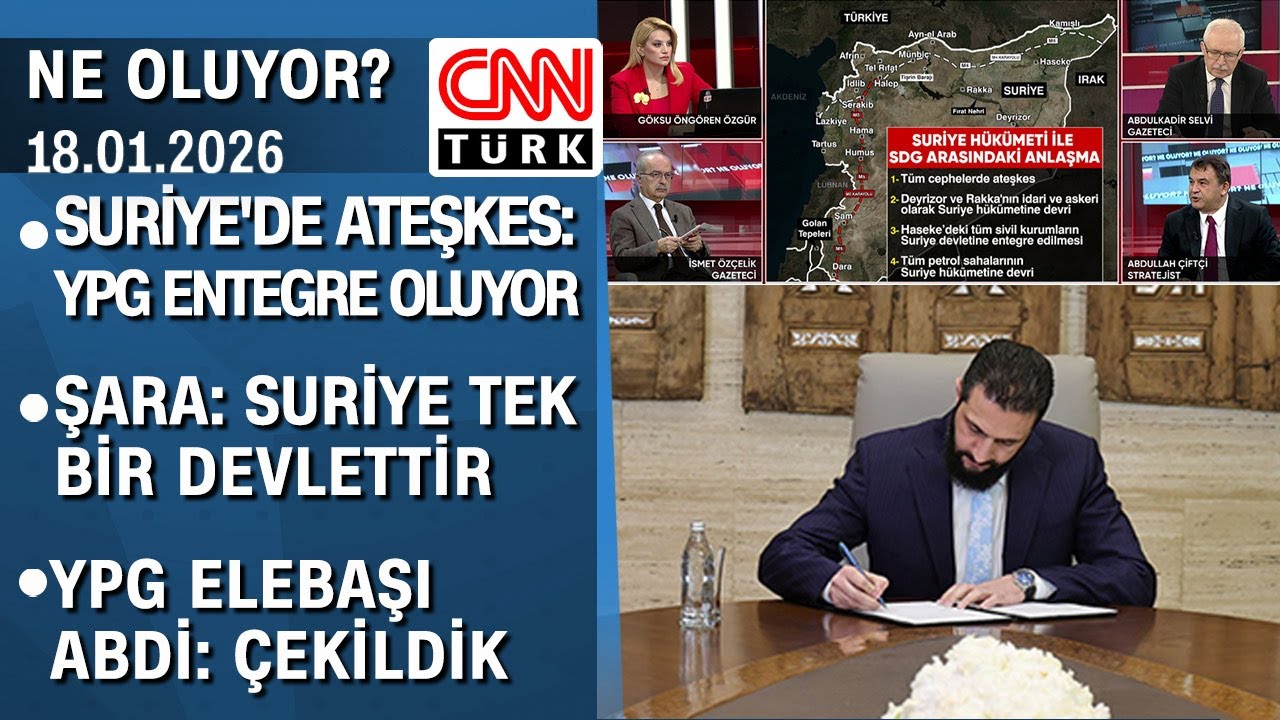 Suriye hükümeti ile YPG arasında anlaşma: İşte tüm detaylar... Ne Oluyor? 18.01.2026 Pazar