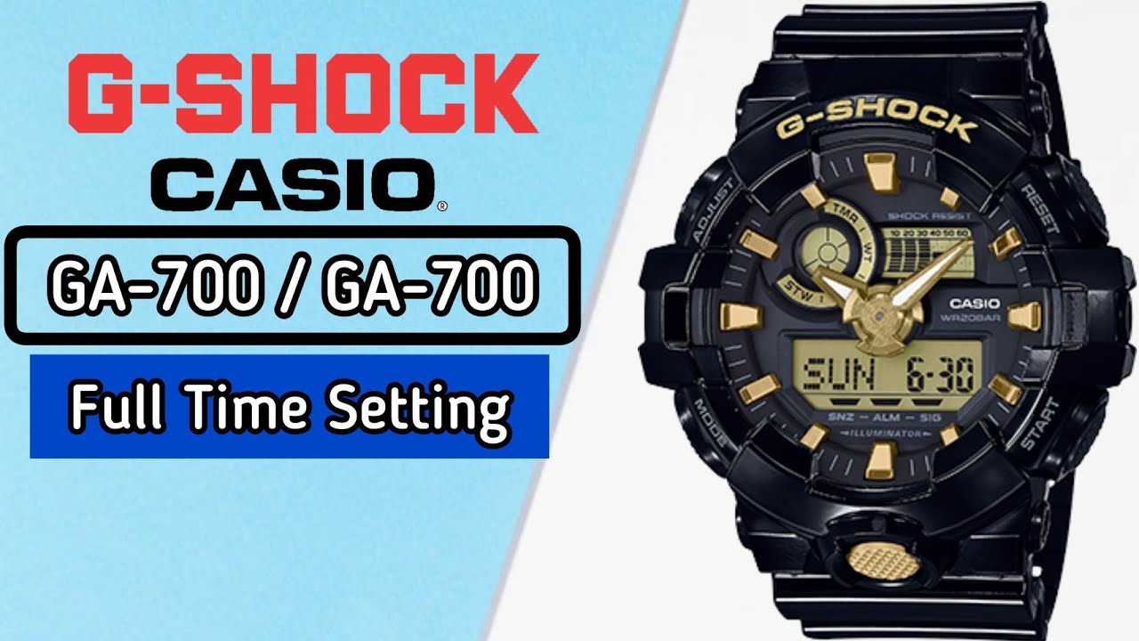 How To Setting Time G-SHOCK GA-700 GA-710 Digital Watch