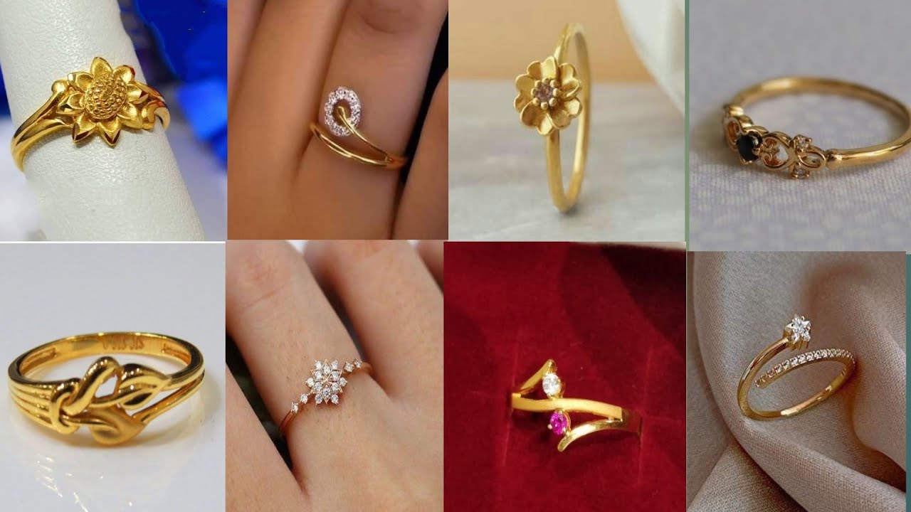 latest daily wear 🥰gold rings collection😍best light weight gold  finger rings designs🤩