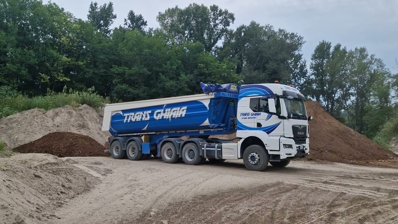COPPIA DI NUOVI BILICI MEZZI D'OPERA MAN TGX SCARICO TERRA BY TRANS GHIAIA
