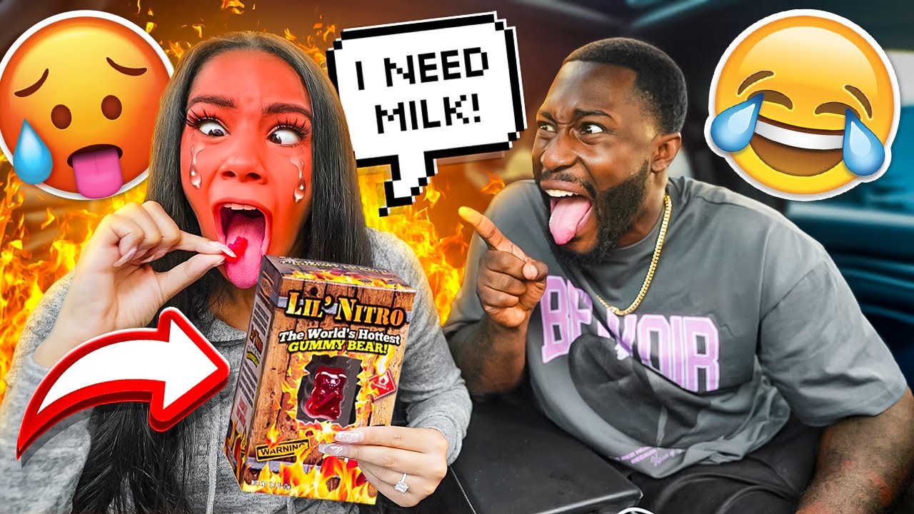 SECRETLY Making my Fiancee Eat The HOTTEST GUMMY BEAR IN THE WORLD!! *REVENGE PRANK*