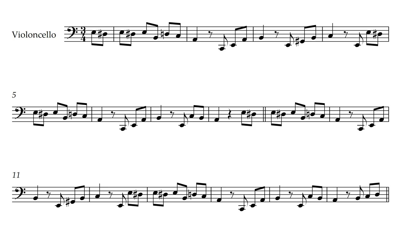 Fur Elise - Beethoven | Cello Sheet Music