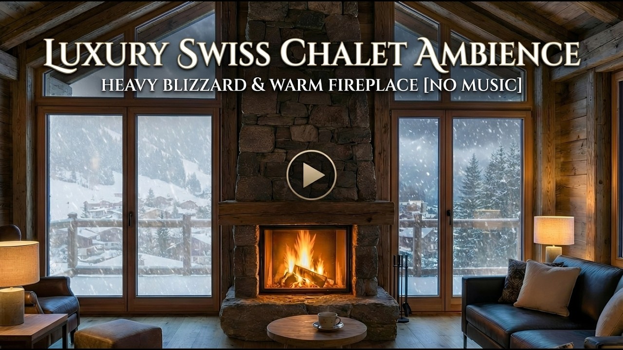 Deep Focus for Writers: Cozy Fireplace & Snowstorm (No Distractions)