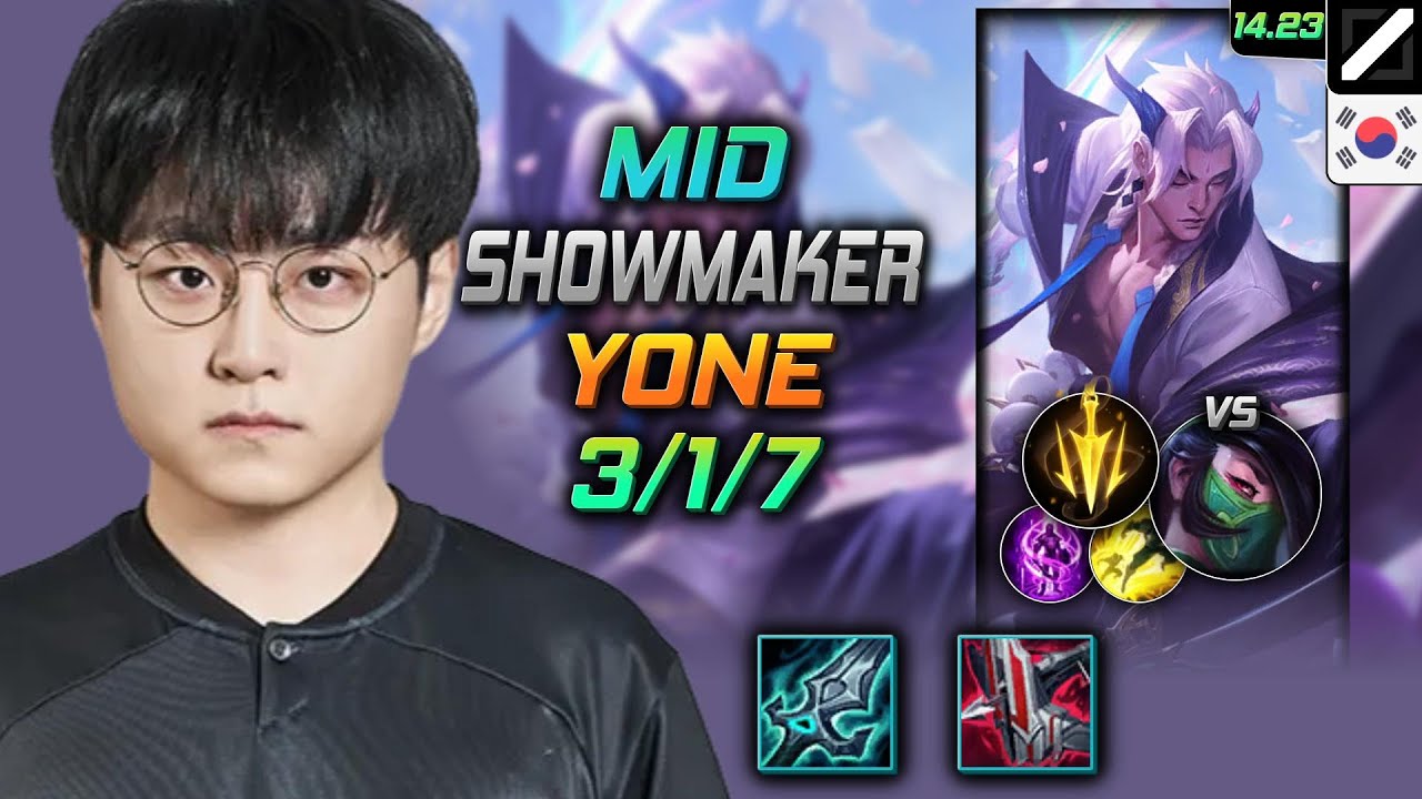 Yone Mid Build ShowMaker Blade of The Ruined King Lethal Tempo - LOL KR Master Patch 14.23
