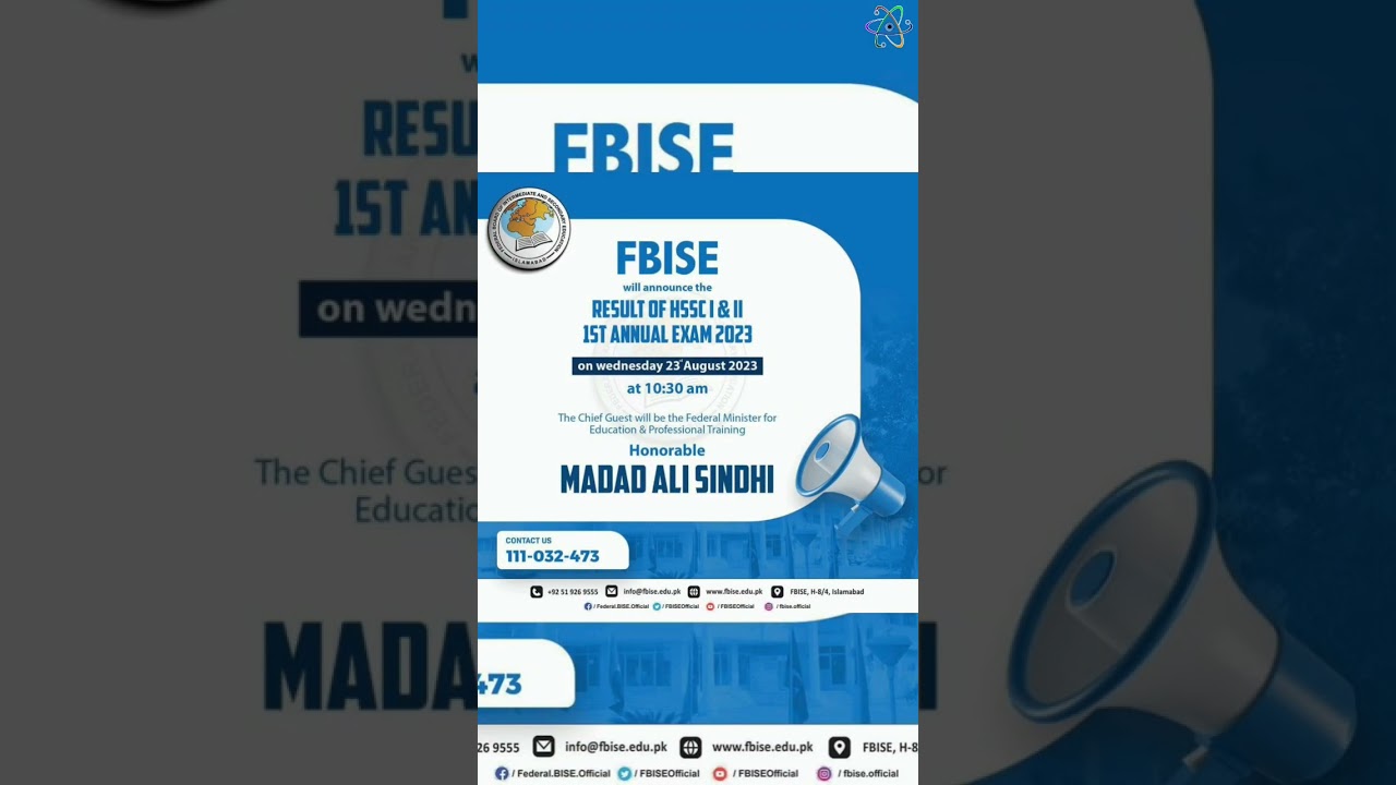 Hssc-1 and Hssc-11 result date  announced by fbise|1st year 2nd year result|@FBISEOfficial