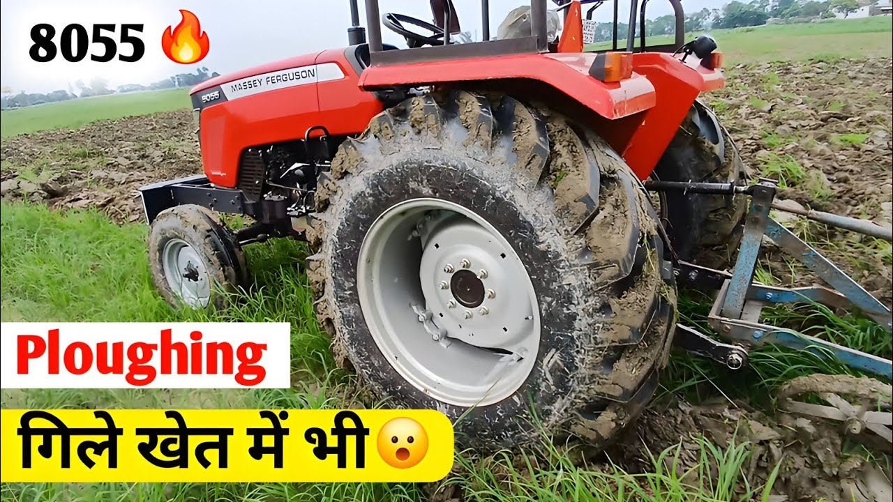 गिले खेत में भी नहीं रुका 😅🔥 | Massey 8055 Ploughing in Rainy Season 🌧 