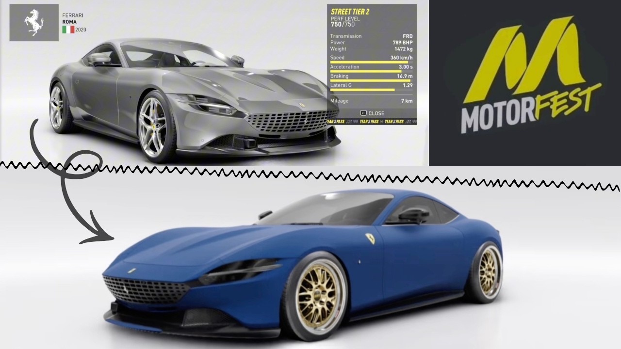 Stock Ferrari Roma vs My Aggressive Matte Build | PS5 Crew Motorfest Remote Play