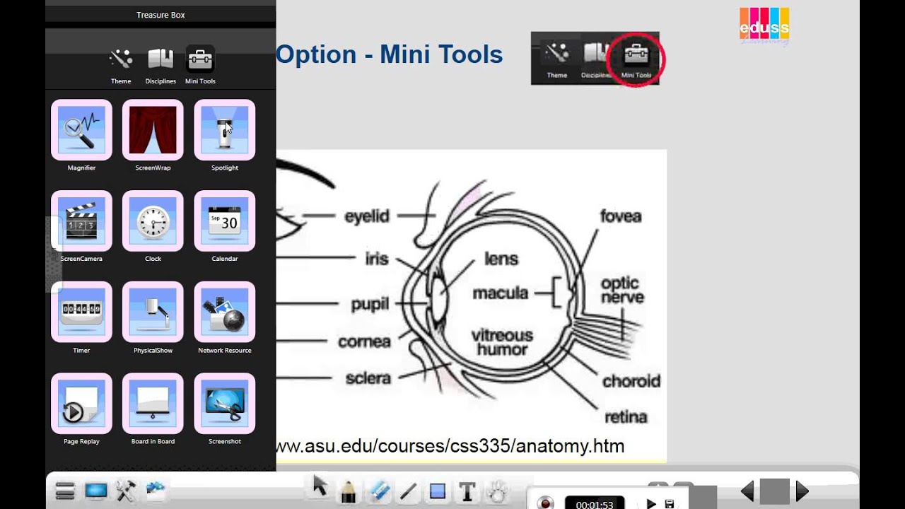 EasiNote Tutorial 8 - Toolbox 'Mini Tools'.