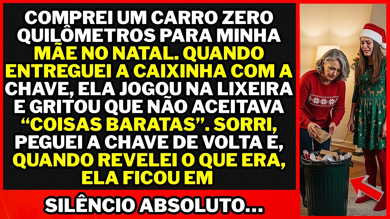 Mamãe jogou meu presente de Natal na lixeira; sorri e avisei: você acabou de perder...
