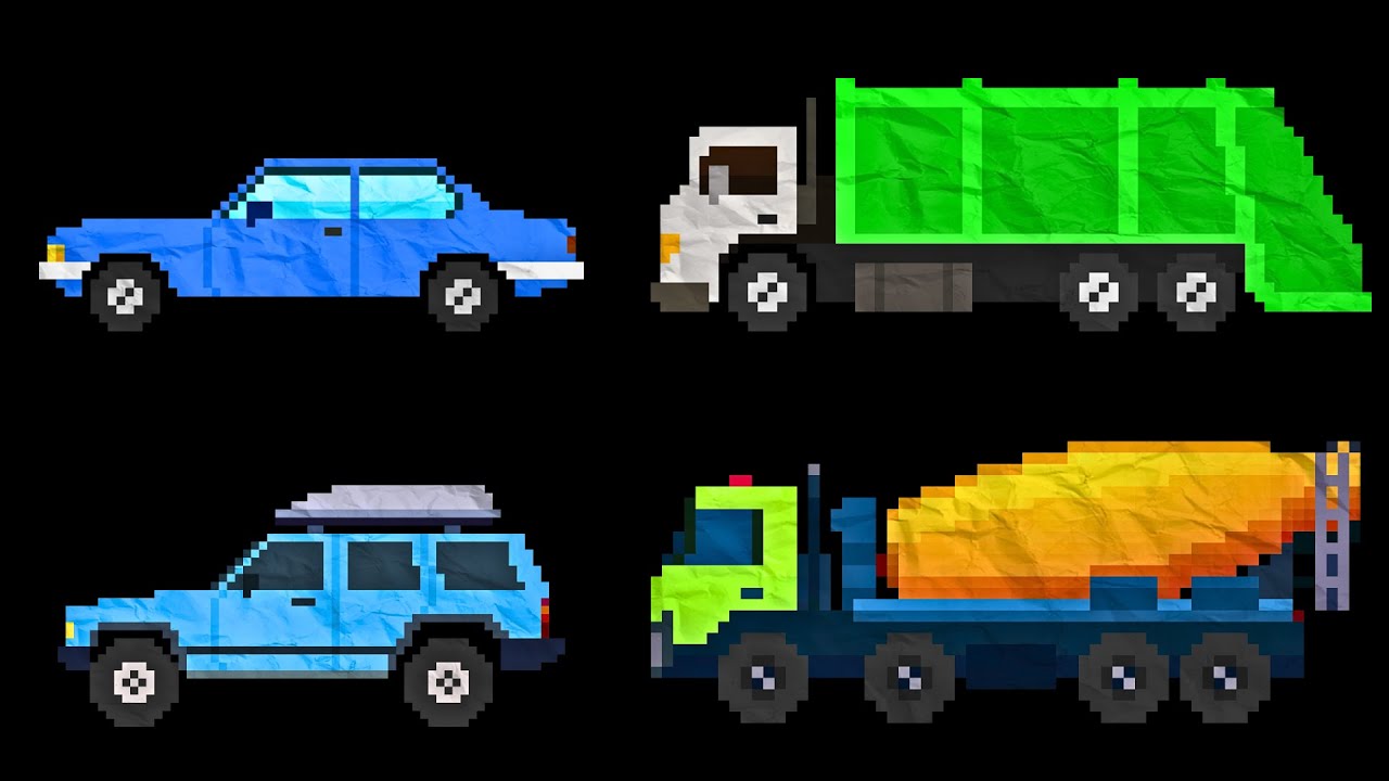 Paper Vehicles 3 | 8-Bit Chiptune Pixel Art Airplane Car Tractor and More