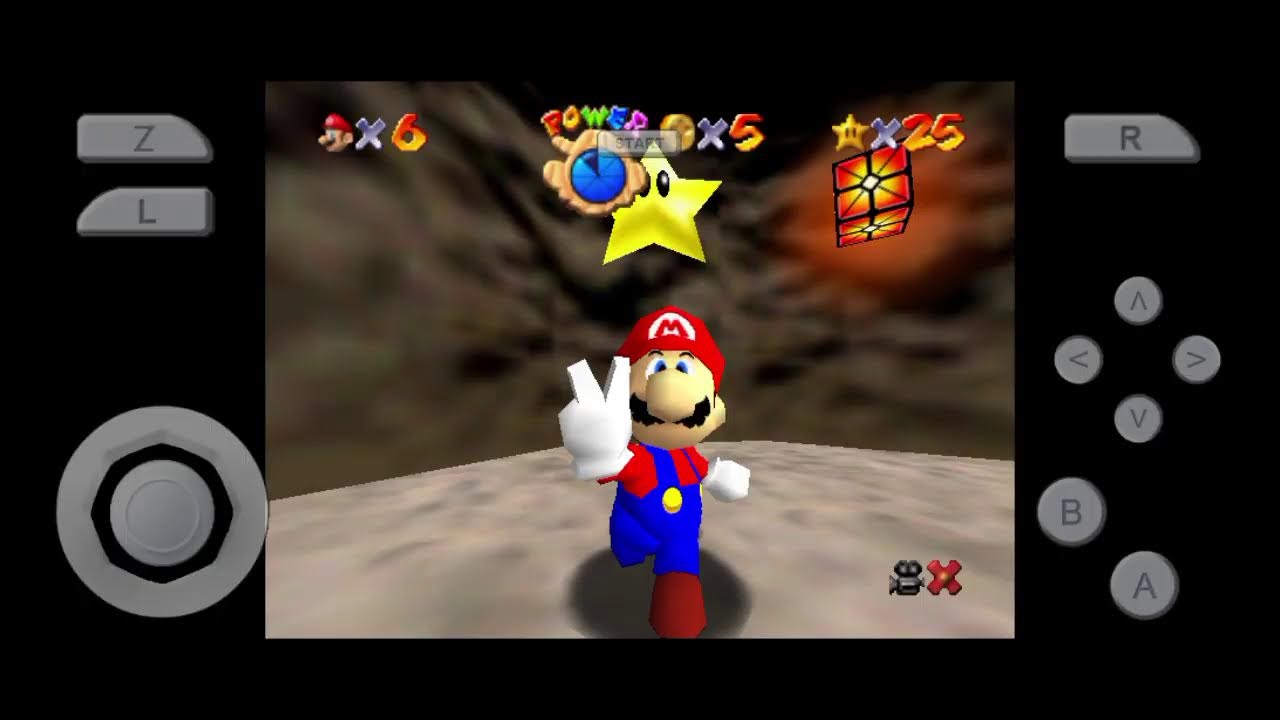 jugando super Mario 64 en teléfono