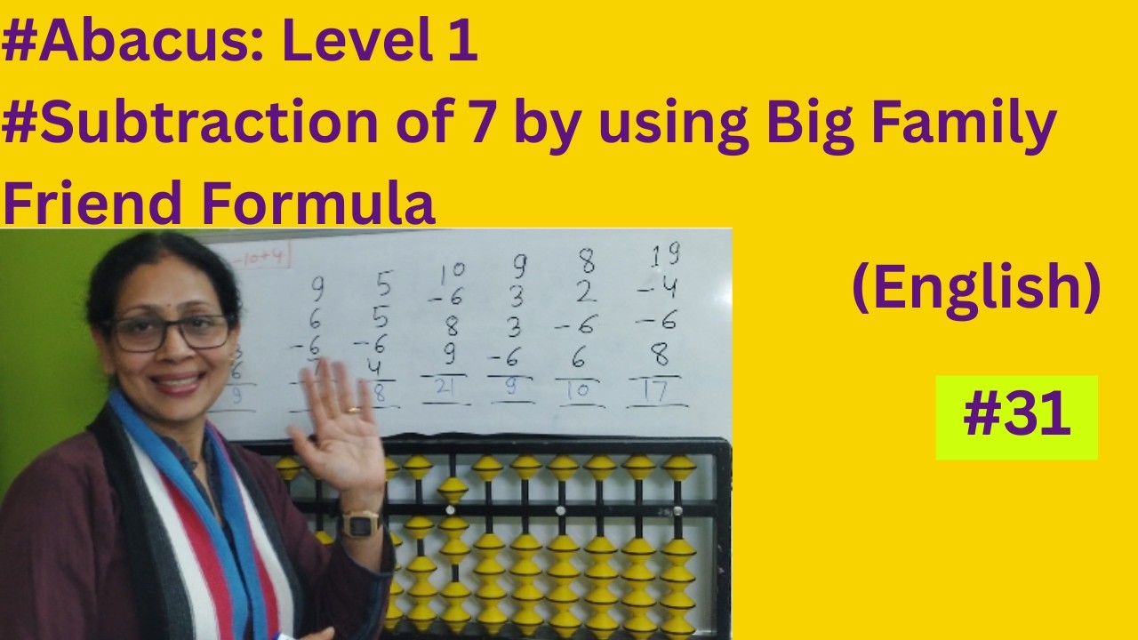 Abacus Level 1 I Addition- Big Friend Family Formula I Abacus Lesson 30-Revision ( In English)