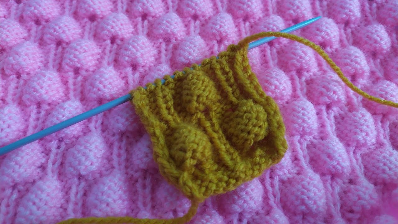 puntada N°2  - PUNTO FANTASÍA GLOBO - #tejidos a dos agujas o palitos