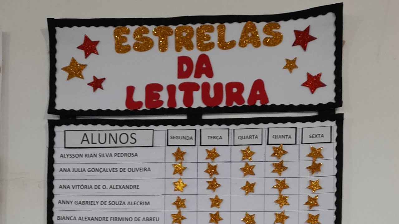 Painel de incentivo a leitura/Estrelas da leitura.