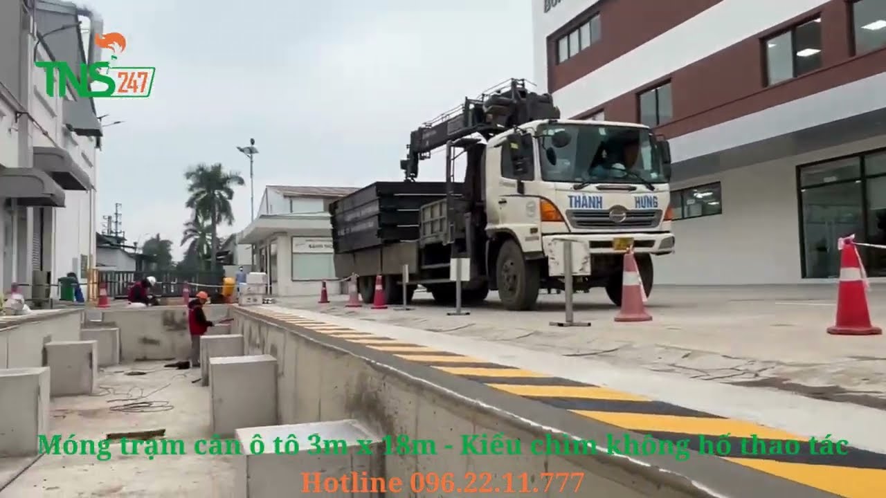 Thi công móng trạm cân ô tô điện tử 40 60 80 100 120 150 tấn kiểu chìm hoặc nổi tại Việt Nam