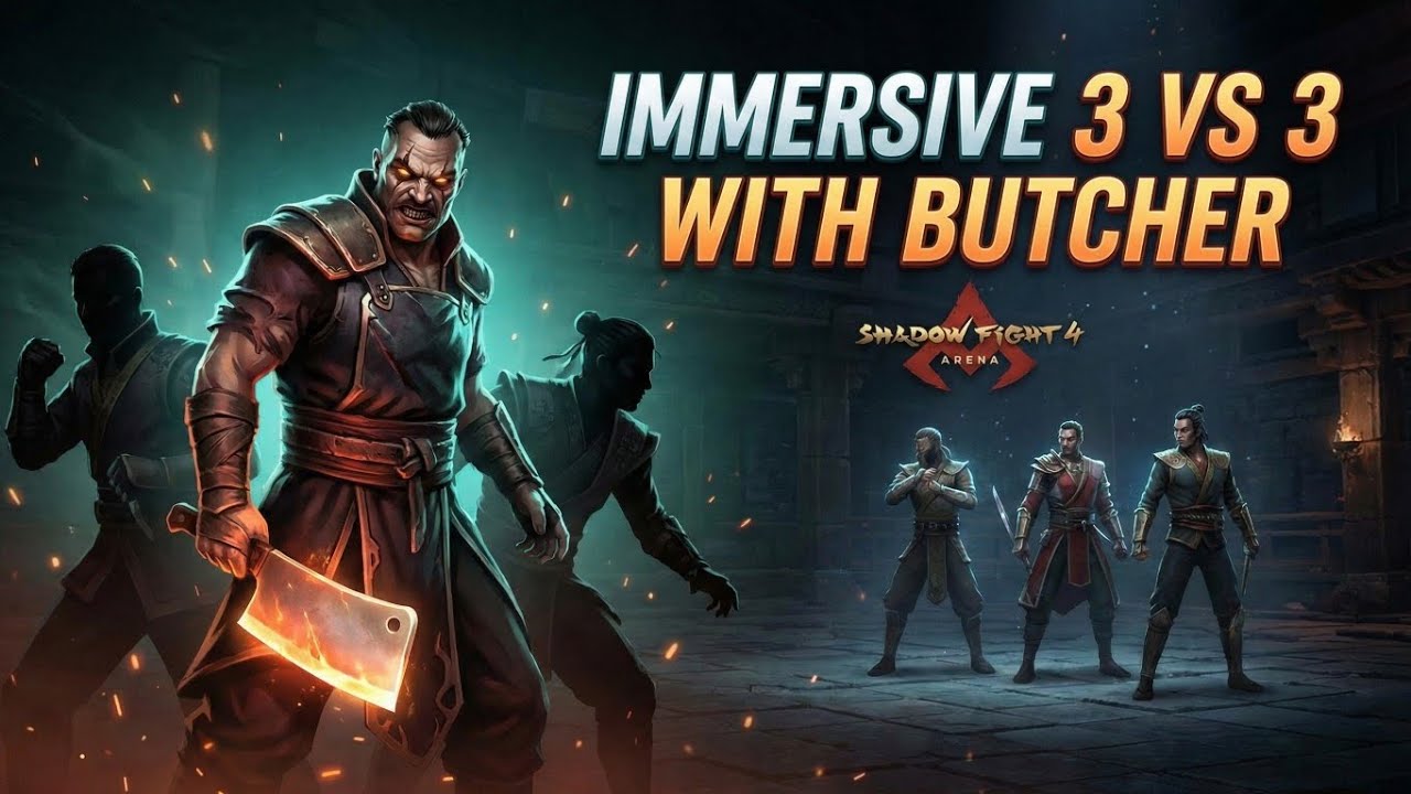 Butcher's first 3vs3 was at next level 🤯 | Shadow fight 4 arena gameplay |