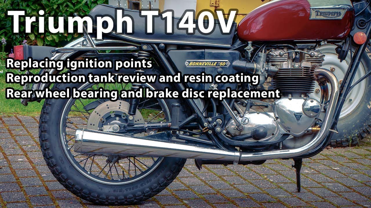 Обслуживание задней оси Triumph T140 V, проверка и настройка контактов.