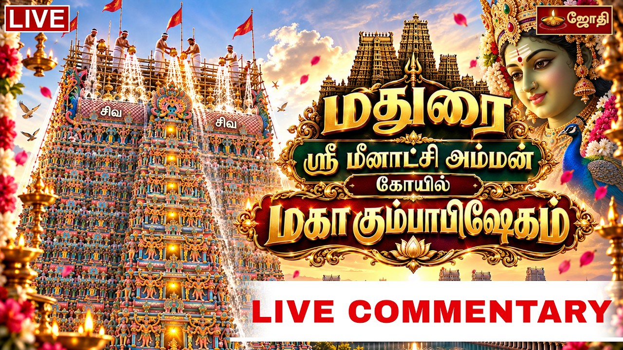 🔴LIVE: மதுரை ஸ்ரீ மீனாட்சி சுந்தரேசுவரர் கோயில் மகா கும்பாபிஷேகம்  I Jothitv