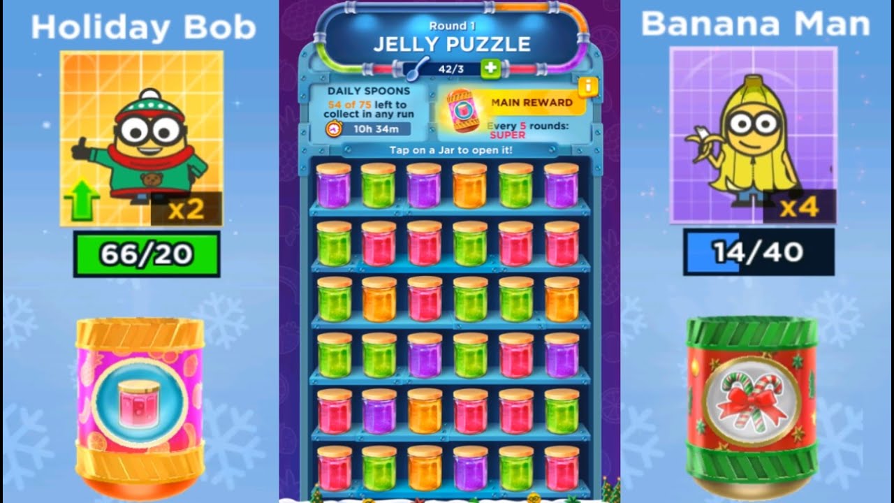Minion rush update JELLY PUZZLE prize pod round 1 gameplay walkthrough ios / android