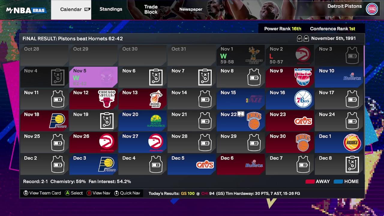 NBA 2K 25 / 90's Detroit Pistons