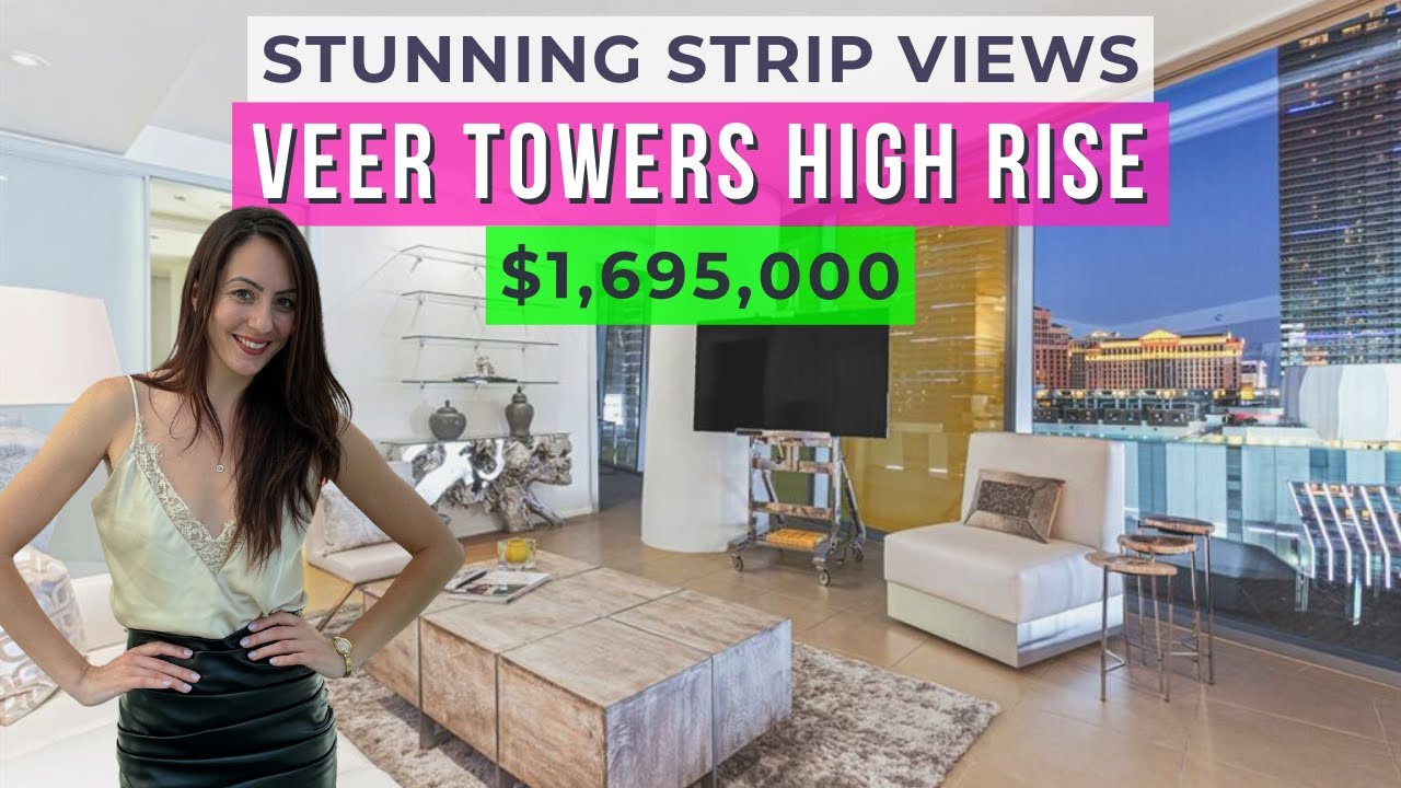 Luxury High Rise with Strip Views, Veer Towers, North Facing Corner Unit, 3 bed 3 bath