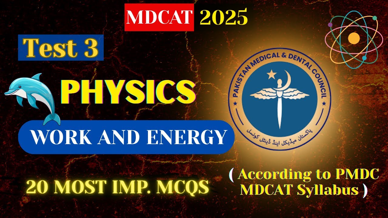PMDC MDCAT 2025 Physics | Work and Energy - Test 3 | Must Practice MCQs!