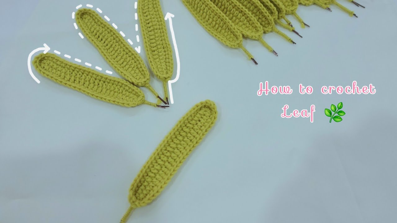 สอนถักใบไม้ไหมพรมง่ายๆ🌿| simple crochet leaf for beginners | Kataiythong