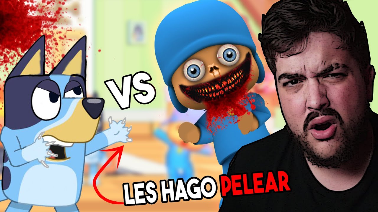 🔥 ... hago PELEAR a TALKING POCOYO con la APP de BLUEY el PERRO LOCO