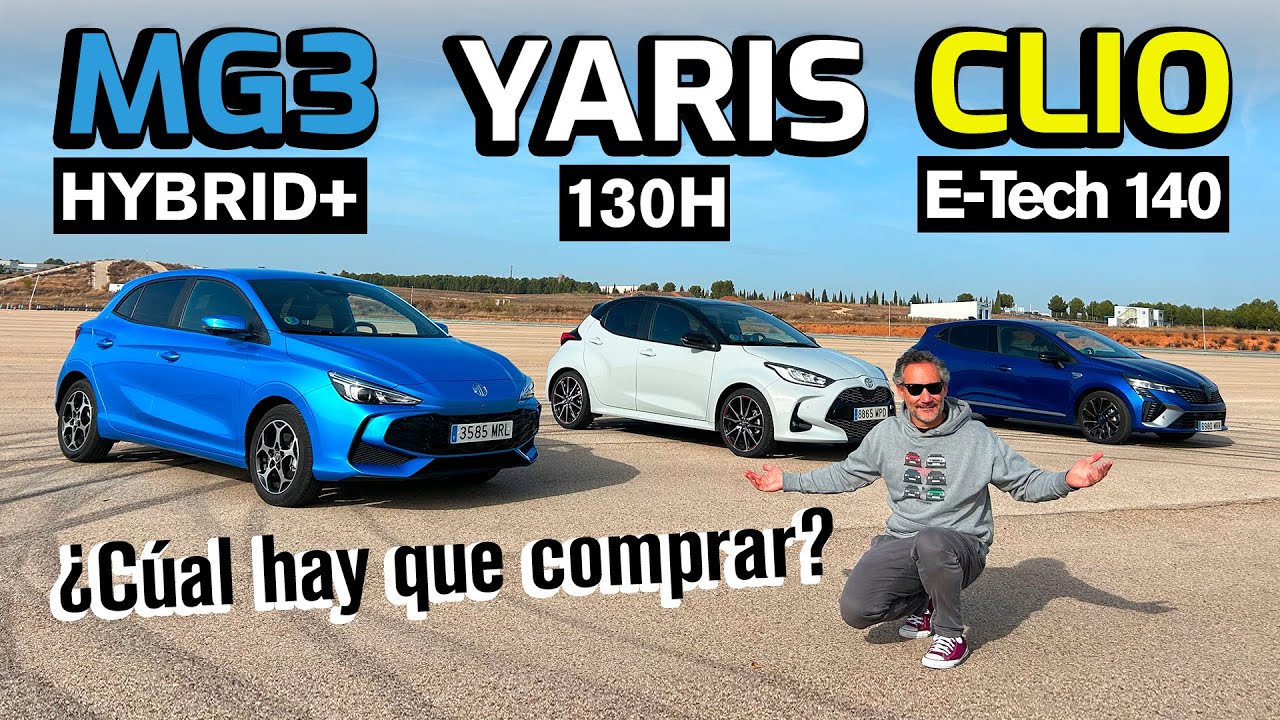¿Qué híbrido hay que comprar?: Toyota Yaris 130h vs Renault Clio E-Tech vs MG3 Hybrid
