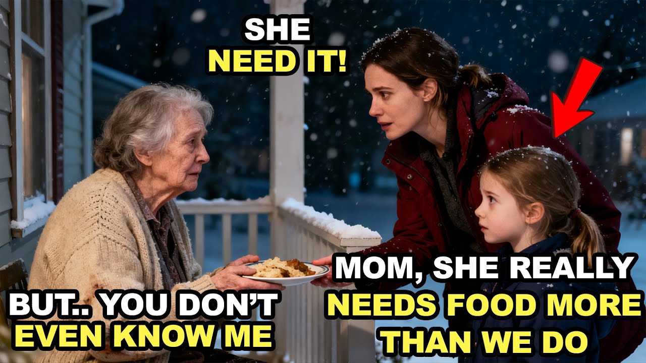 ON CHRISTMAS EVE, A POOR MOM AND DAUGHTER HELP AN OLD WOMAN — THEN A BILLIONAIRE APPEARS